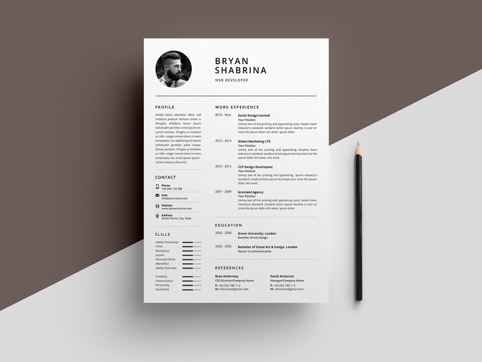 Resume/CV by Resume Templates on Dribbble