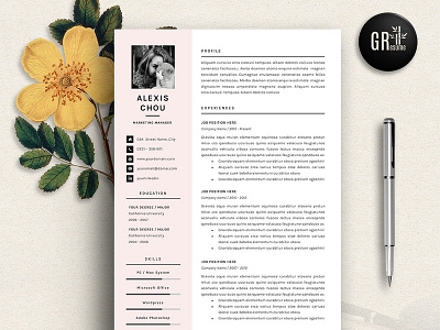 Resume Template | CV Template - 07 clean cv clean resume cover letter curriculum vitae cv cv resume cv template feminine resume minimal minimal resume modern modern cv template modern resume professional professional cv professional resume resume resume template template word resume