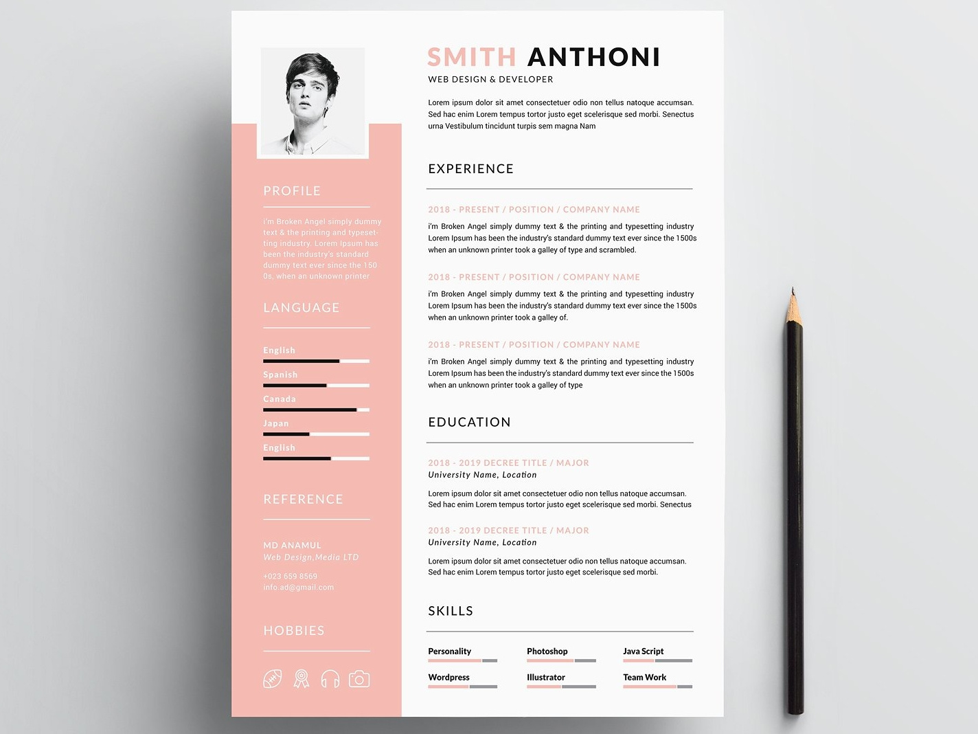 clean resume cv template by resume templates dribbble dribbble
