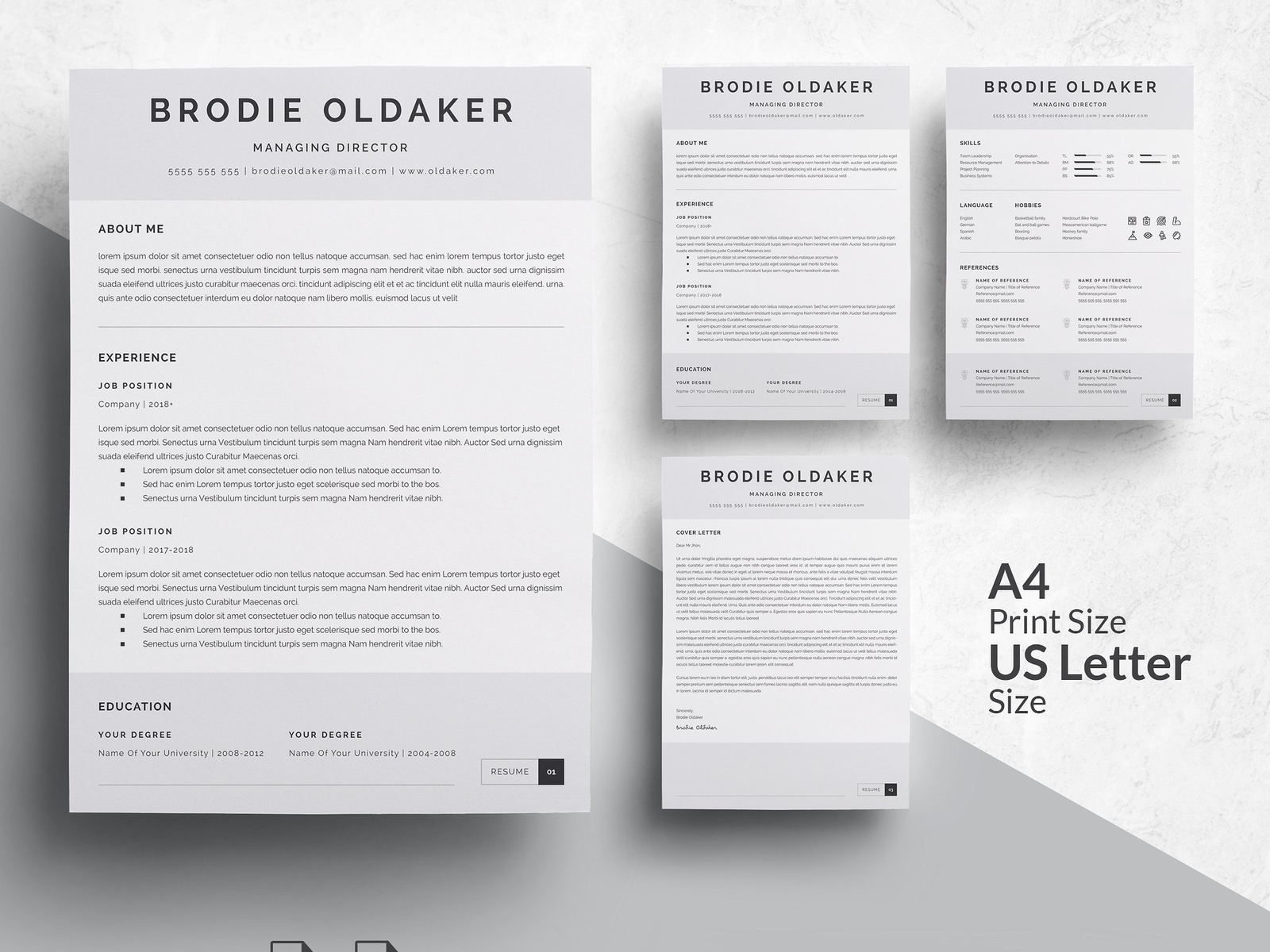 3 page resume template free download