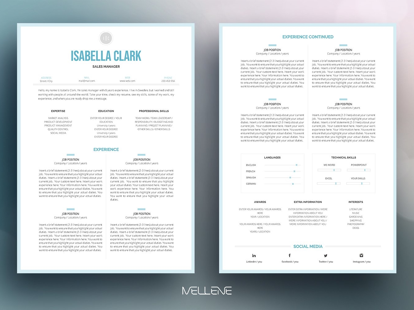 Templates Isabella Dribbble by template CV - Resume Resume / on