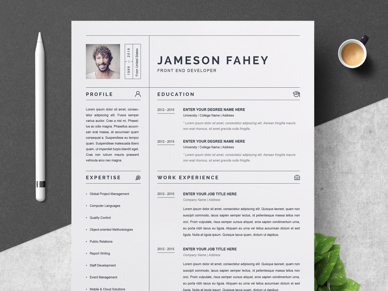 Dribbble Resume Template by Resume Clean / CV on Templates