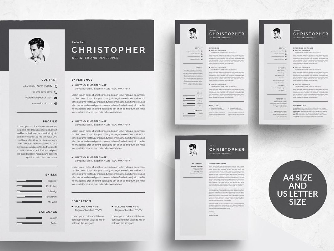 3 Pages Modern Resume Templatecv By Resume Templates Dribbble