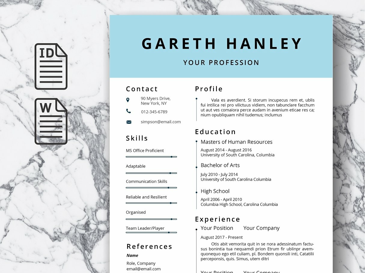 Resume Template Cv By Templates Dribbble Resume Template Cv Us Letter Design Word Modern Doc Minimal A4 Professional