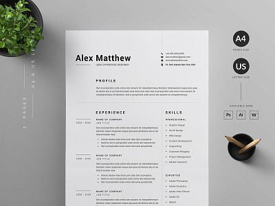 Resume/CV a4 clean resume creative resume curriculum vitae cv cv template design doc minimal minimal resume modern modern cv modern resume professional professional resume resume resume template template us letter word template