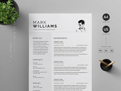 Resume/CV a4 clean resume creative resume curriculum vitae cv cv template design doc minimal minimal resume modern modern cv modern resume professional professional resume resume resume template template us letter word template