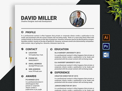 Resume Template | CV + Cover Letter by Resume Templates on Dribbble