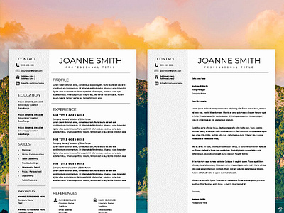 1 Page Resume Template - One Page CV by Resume Templates on Dribbble