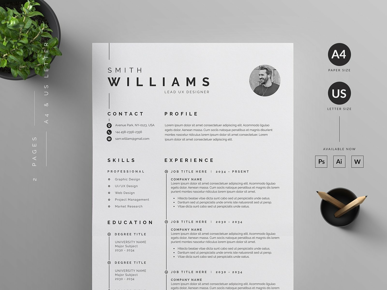 Resume/CV by Resume Templates on Dribbble