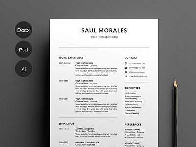 Resume/CV a4 clean resume creative resume curriculum vitae cv cv template design doc minimal minimal resume modern modern cv modern resume professional professional resume resume resume template template us letter word template