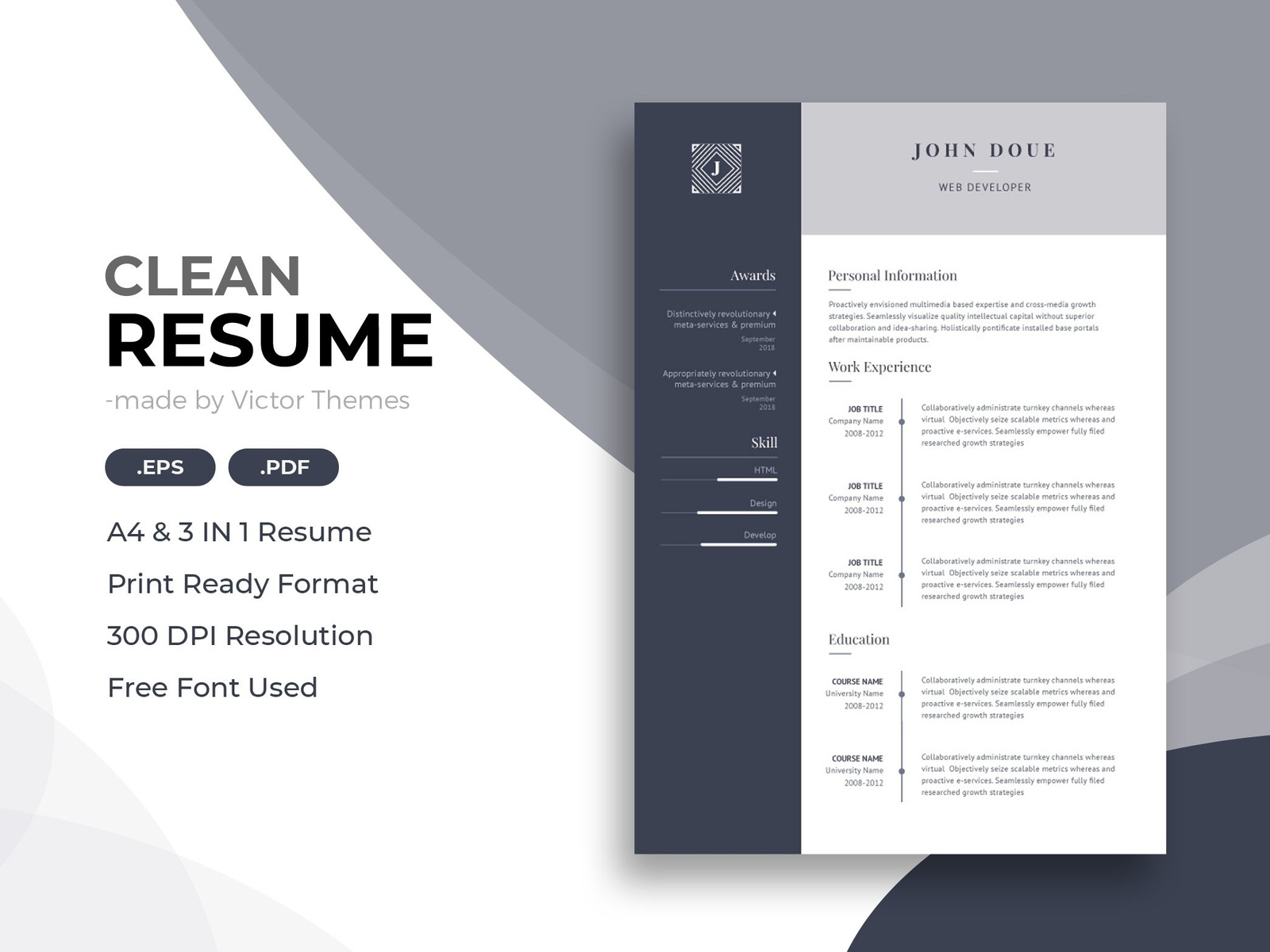 cv developer web template resume dribbble curriculum vitae templates modern professional