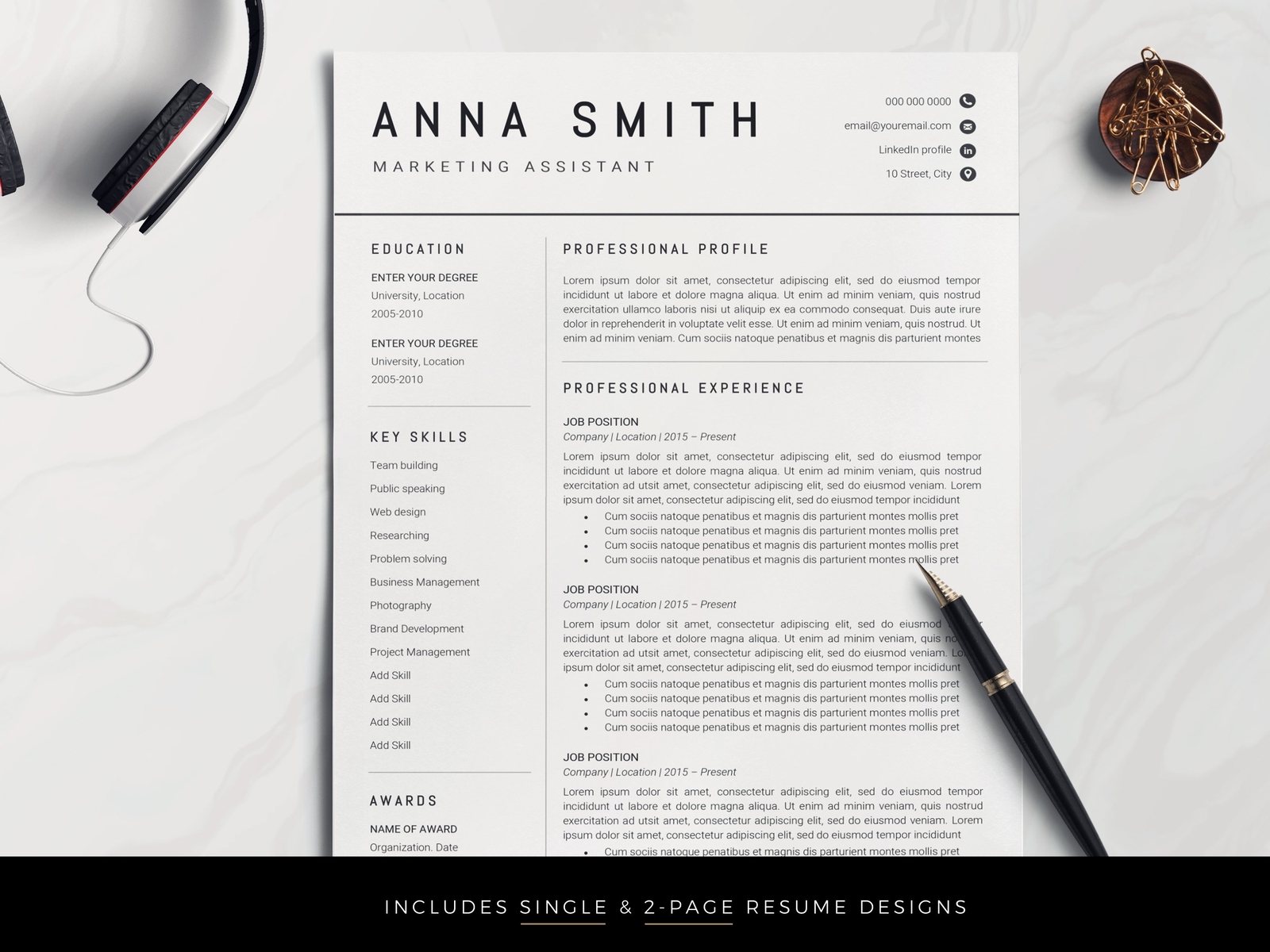 cv template word free download 2019