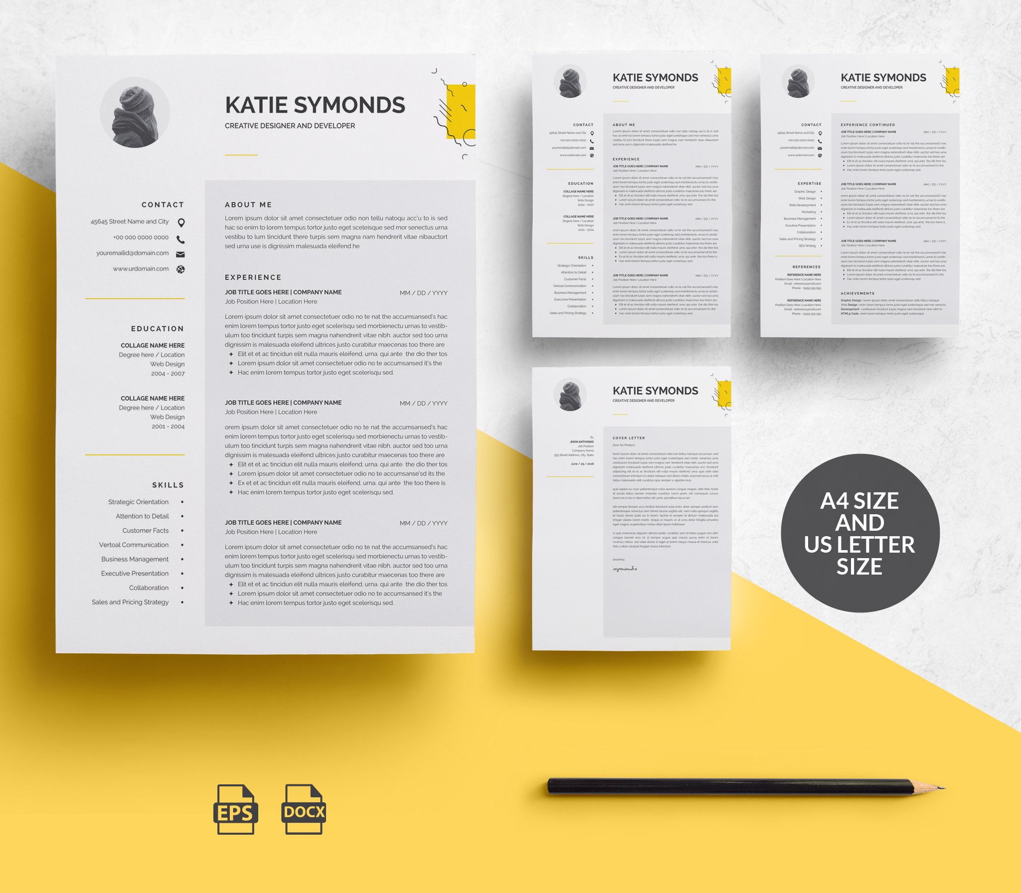 3-pages-resume-template-cv-by-resume-templates-on-dribbble