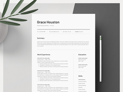 Word Resume & Cover Letter Template clean clean resume cover cover letter cv cv design cv template elegant minimal modern modern resume professional resume resume design resume template simple simple resume word word resume word resume template