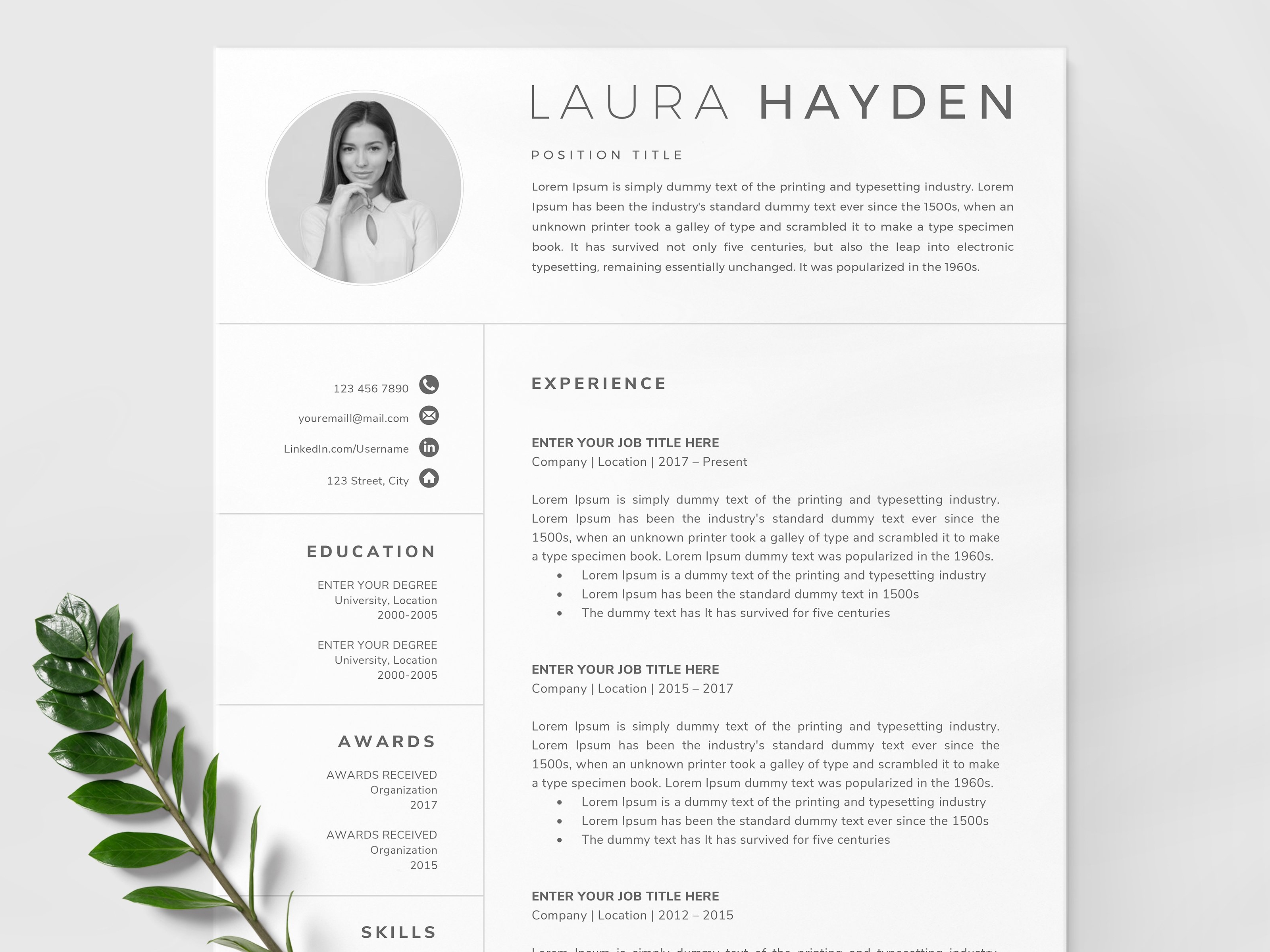 clean professional resume word templates free