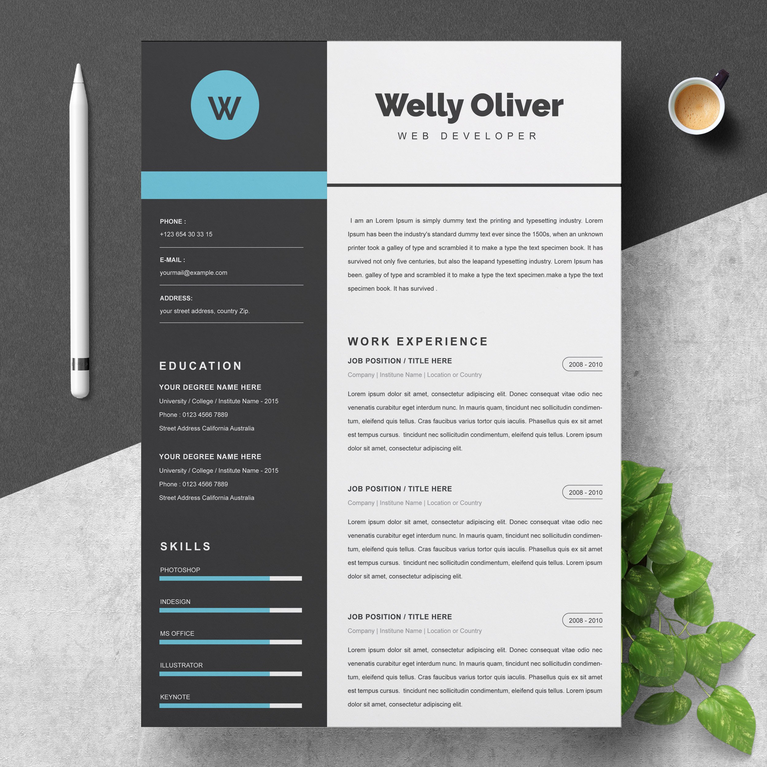 Dribbble 03 resume cover letter page free resume design template 
