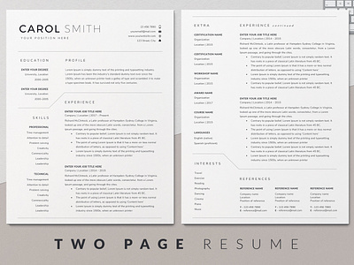 Resume Template / CV Carol by Resume Templates on Dribbble