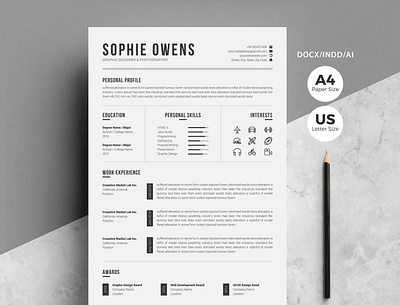 Resume Template / Cv clean resume creative resume curriculum vitae cv cv template download free modern modern resume professional resume resume cv resume design resume template template