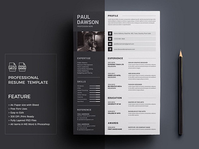 Resume/CV by Resume Templates on Dribbble