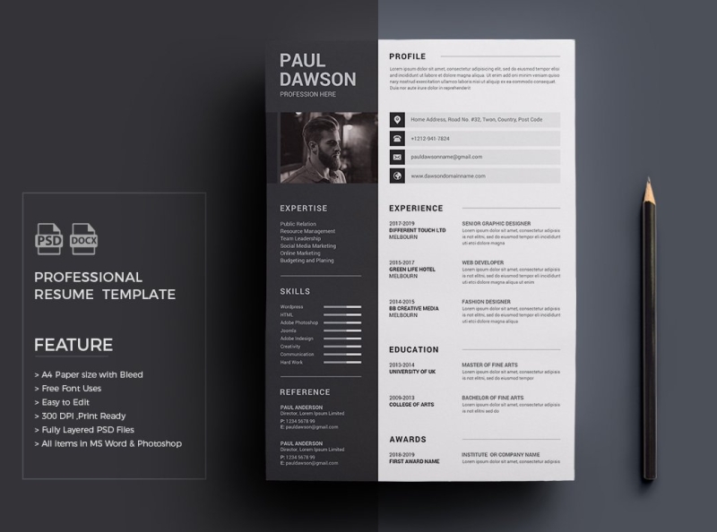 Resume Cv By Resume Templates On Dribbble