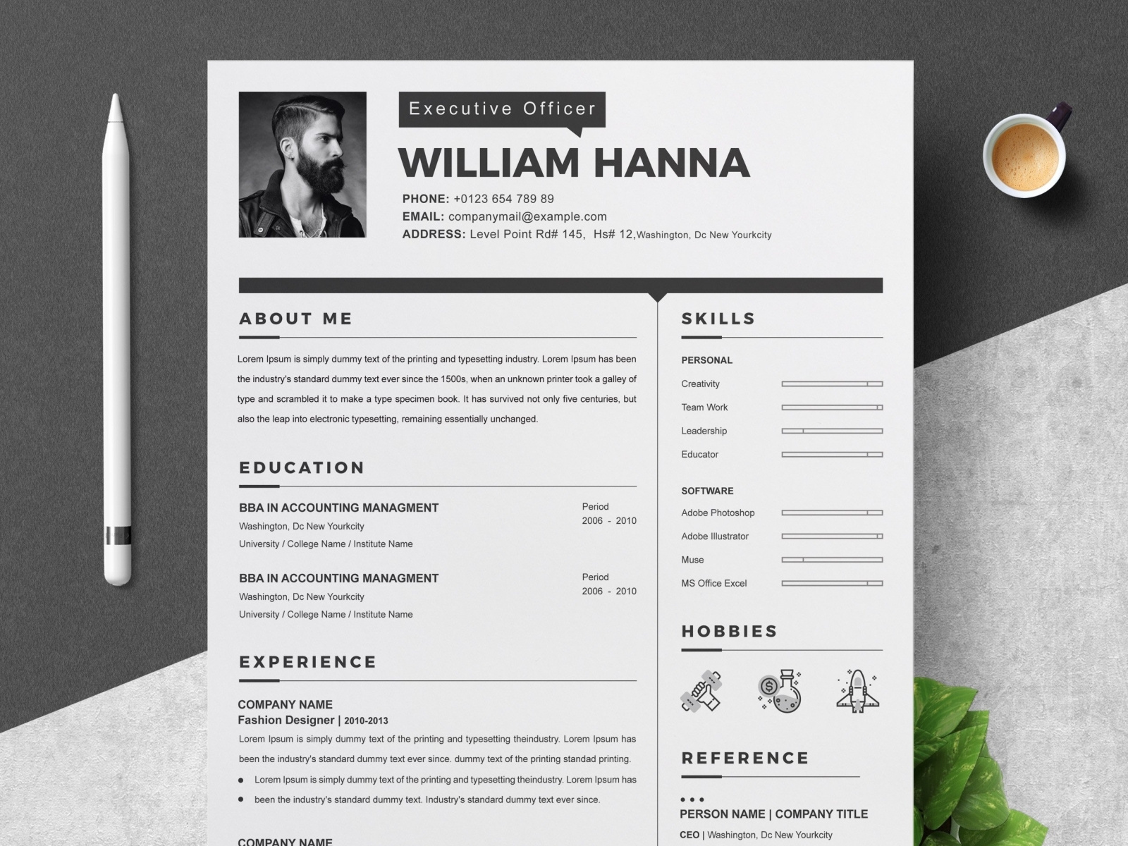 free 2 page resume template download