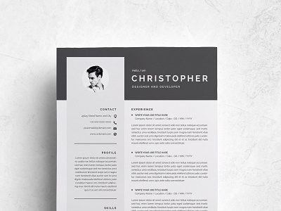 3 Pages Modern Resume Template/CV clean resume creative resume curriculum vitae cv template download free minimal resume modern modern resume professional resume resume template template templates