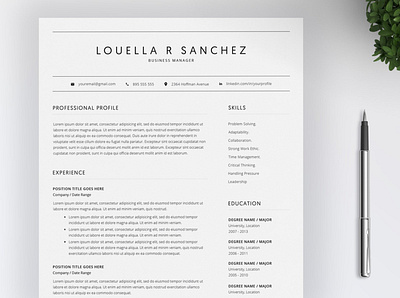 Word Resume Template / CV clean resume creative resume curriculum vitae cv template download psd free illustration modern modern resume professional resume resume template template