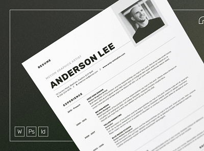 Resume/CV - Anderson clean resume creative resume curriculum vitae cv cv template download free modern modern resume professional resume resume template template