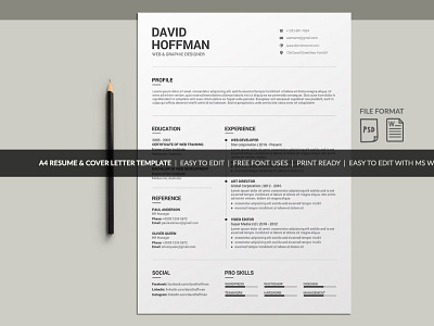 Resume/CV clean resume creative resume curriculum vitae cv cv template modern modern resume professional resume resume template template