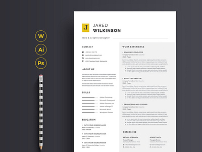 Professional Word Resume / CV clean resume creative resume cv cv template modern modern resume professional resume resume template template