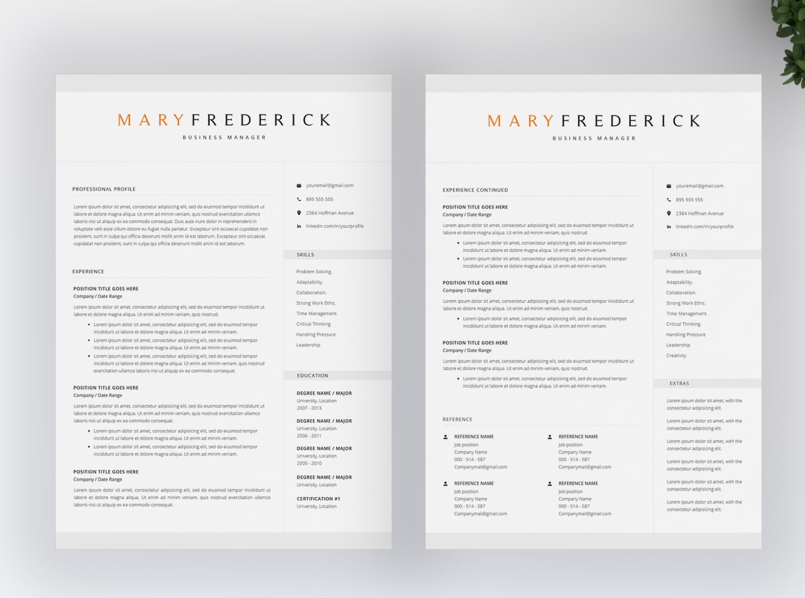 Pages Resume Template Free from cdn.dribbble.com