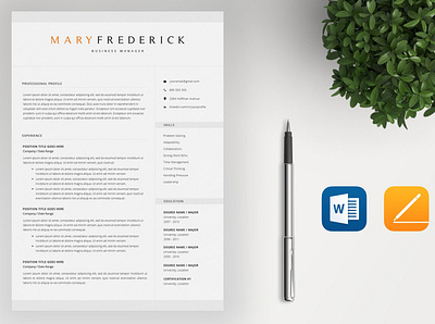 Elegant Resume Template / 4 Pages clean resume creative resume curriculum vitae cv template download elegant free modern modern resume professional resume resume cv resume template template