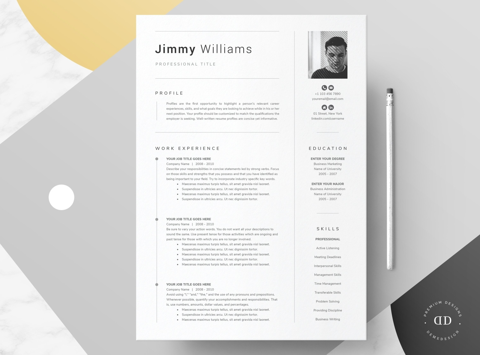 Word, Pages Resume Template Kit by Resume Templates on Dribbble