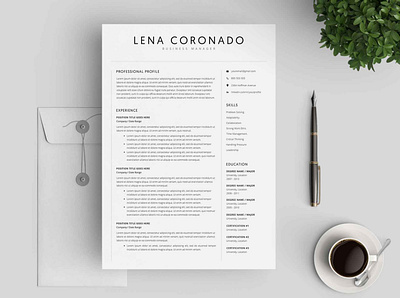 Resume Template and Cover Letter / 4 Pages agency art business cv cv design cv template design elegant resume finance minimal minimal resume minimalist modern resume professional resume resume resume design resume template resume template word resume templates trending