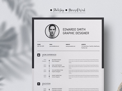 Word Resume/CV clean resume creative resume curriculum vitae cv template download free modern modern resume professional resume resume template template