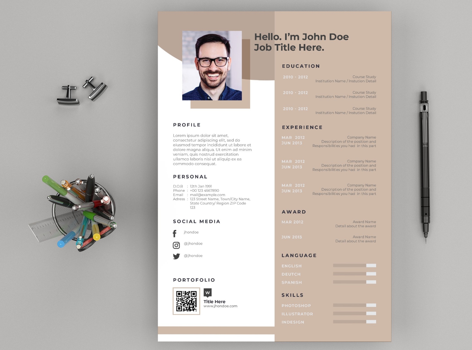 Resume Cv Layout And Cover Letter By Resume Templates On Dribbble