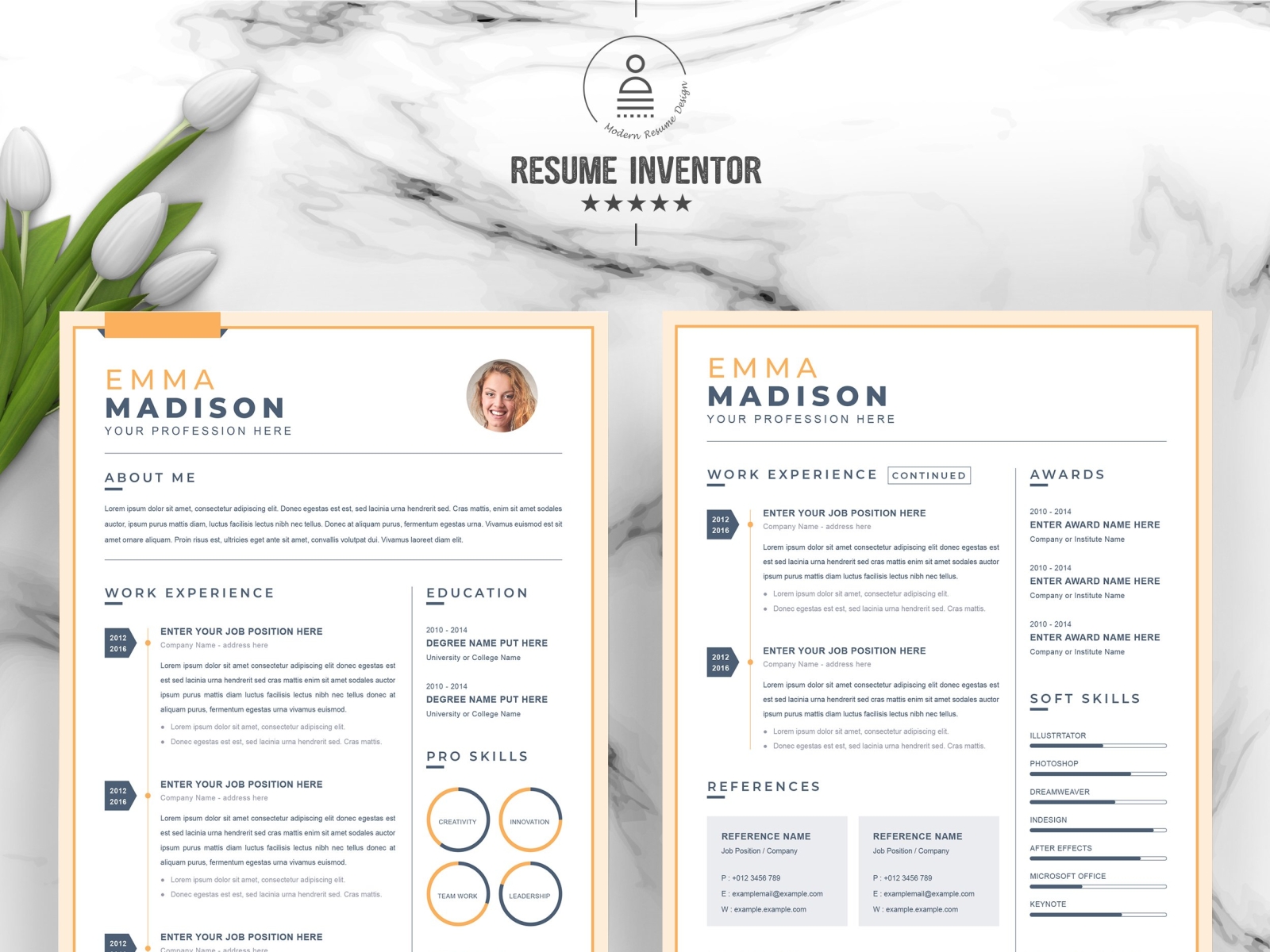 Apple Pages Resume / CV Template by Resume Templates on Dribbble