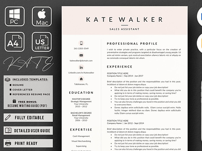 Sales Resume + Cover Letter format clean clean resume cover creative resume curriculum vitae cv template download free letter modern modern resume professional resume resume template template