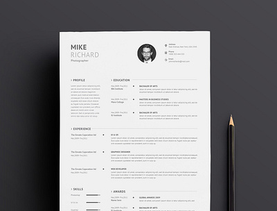 Resume clean resume creative resume curriculum vitae cv template download free minimal resume modern modern resume professional resume resume cv resume template template