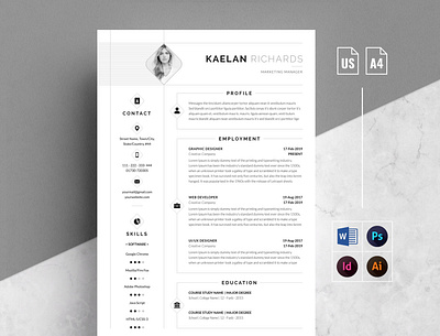 Word Resume & Cover Letter clean resume creative resume curriculum vitae cv cv template download modern modern resume professional resum resume resume template template word wordpress