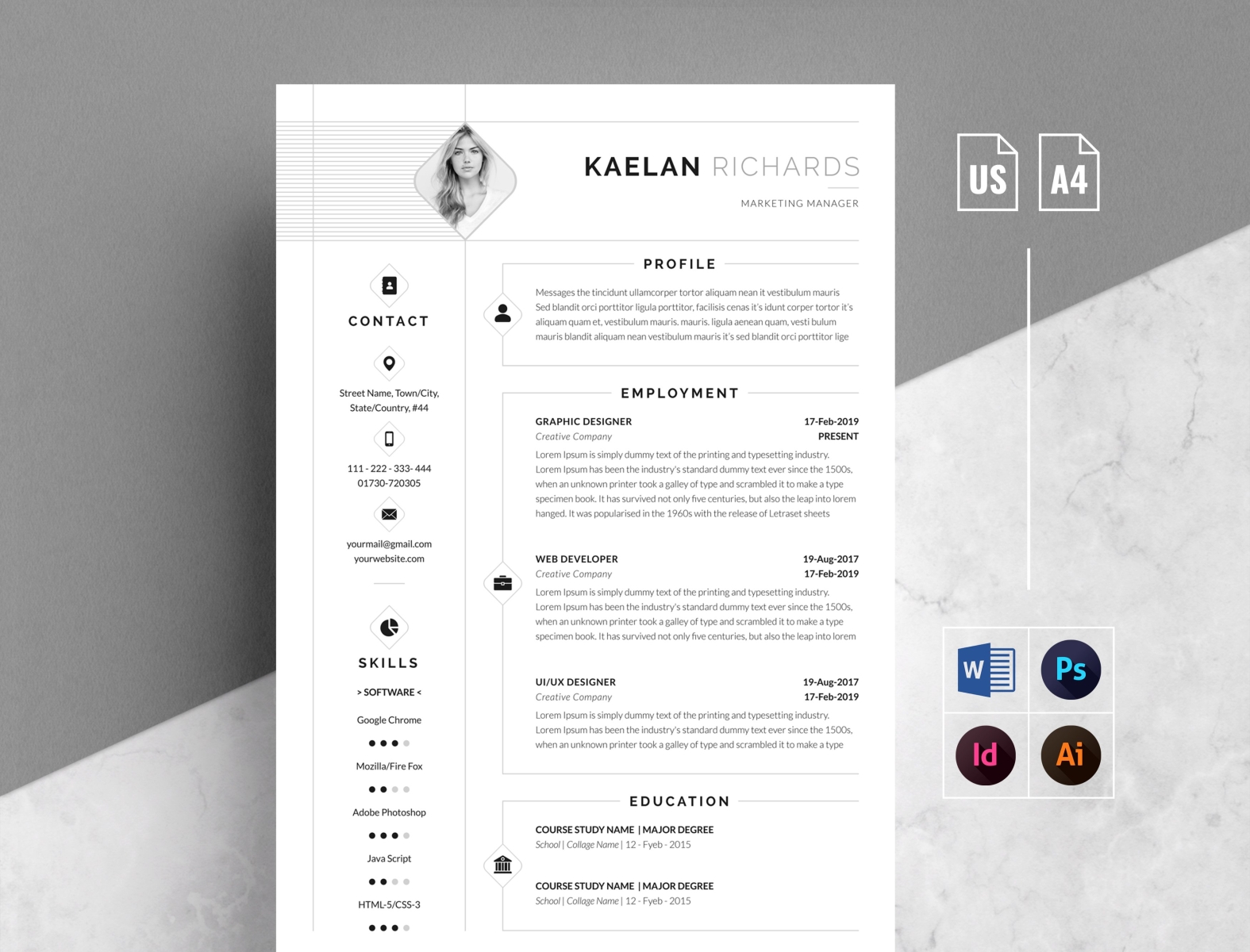 Word Resume & Cover Letter By Resume Templates On Dribbble