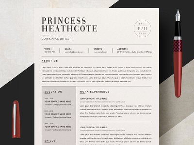 CV Template/Resume Template clean resume creative resume curriculum vitae cv template download free modern modern resume professional resume resume template template