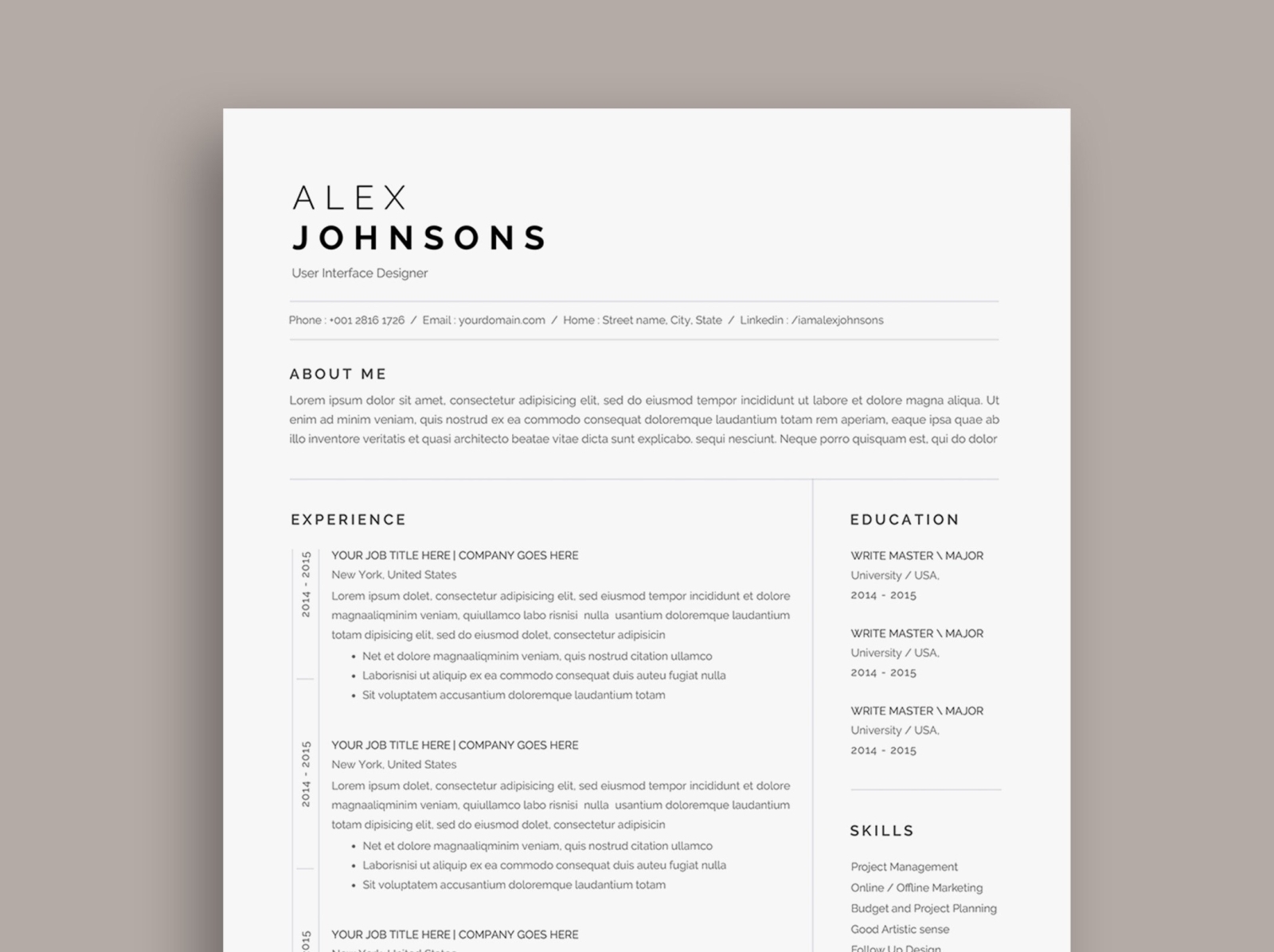 free simple resume templates 2019