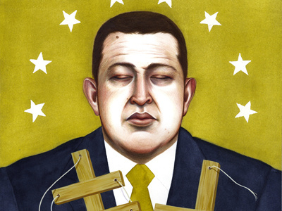 Hugo Chávez acrylic drawing illustration painting portrait watercolor