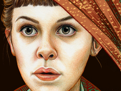 Audrey Tautou audrey tautou colored pencil colorful drawing illustration ink painting pattern portrait traditional