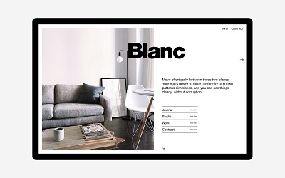 Blanc - Exploration layout minimal type typography webdeisgn website