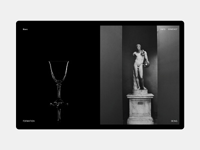 Blanc Exploration branding minimal typography website