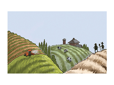 Harvest Pizza bookillustration cows digital illustration digitalpainting drawing farm farming illustration packaging painting photoshop pizza