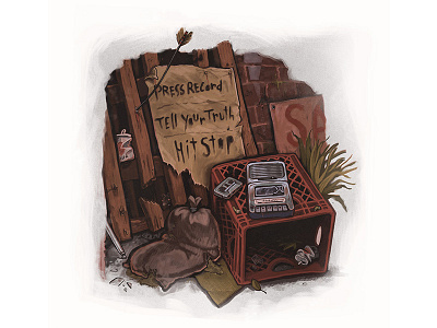 Fingers On The Button - Podcast Illustration bookillustration digitalpainting illustration painting photoshop podcast post apocalyptic promotional rats