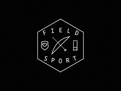 Field Sport Badge artifact badge bw mono monolinear survival symbol typography